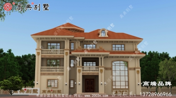 占地234平方米農(nóng)村自建簡歐復(fù)式斜頂三層別墅