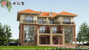 簡約雙拼三層別墅，整棟建筑給人的感覺非常精致小巧