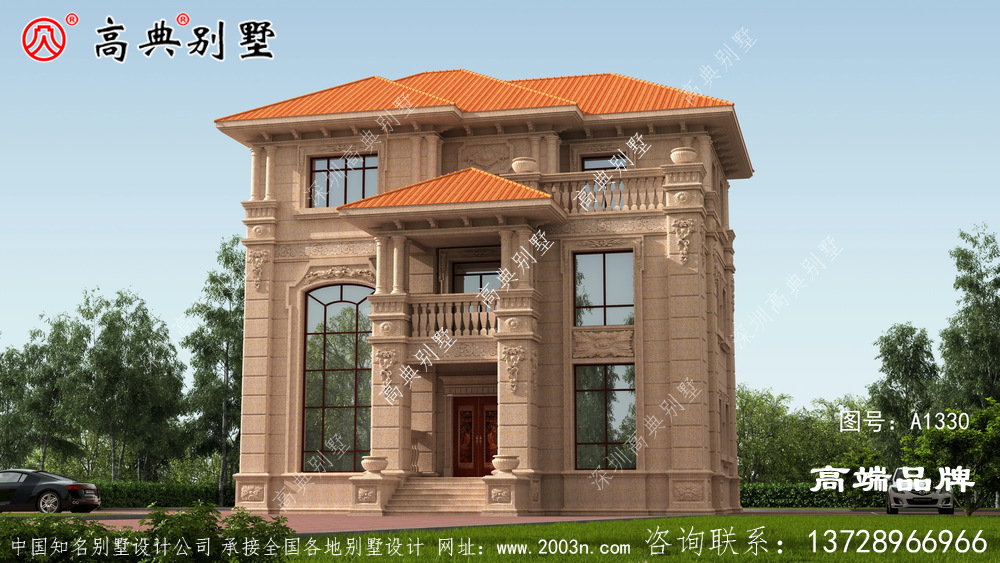 歐式石材三層別墅，復(fù)式的設(shè)計更加高檔