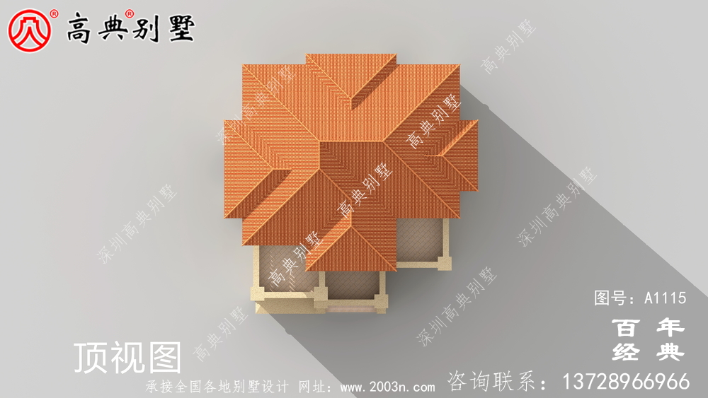 帶車庫的歐式三層別墅房屋設計圖，大客廳挑高