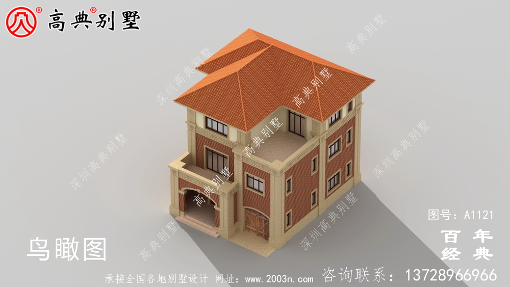 歐式三層建筑設(shè)計(jì)圖中包含效果圖，戶型經(jīng)典。