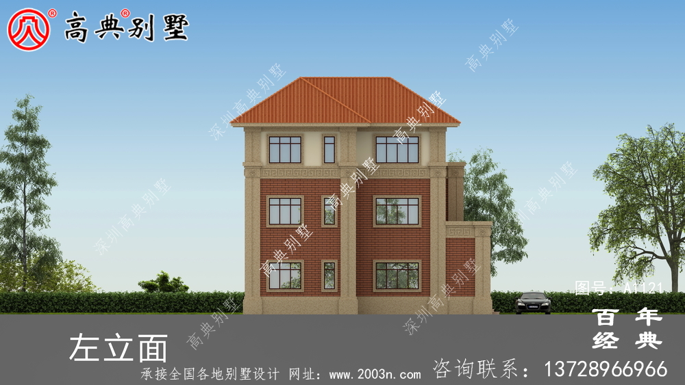 歐式三層建筑設(shè)計(jì)圖中包含效果圖，戶型經(jīng)典。