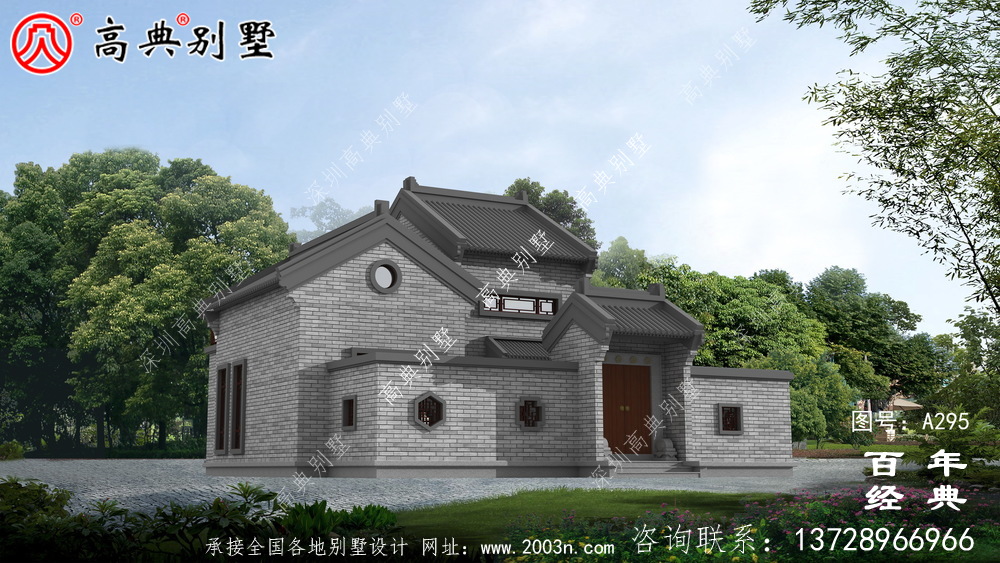 經濟實用的中式單層別墅設計效果圖