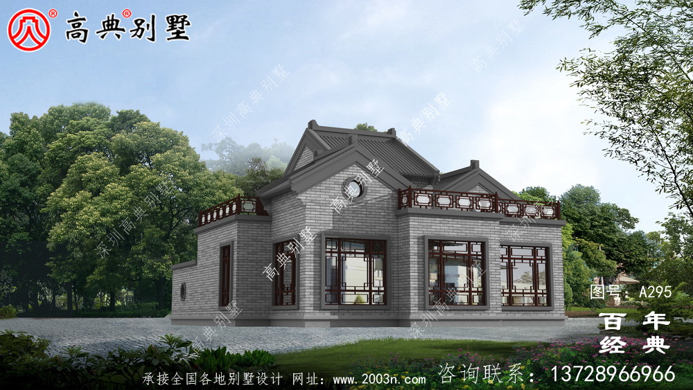 經濟實用的中式單層別墅設計效果圖