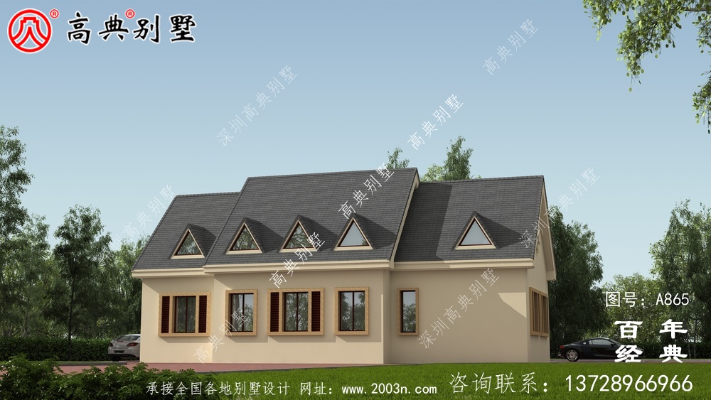 163平方米農(nóng)村一層平房別墅設(shè)計CAD圖紙包括外觀