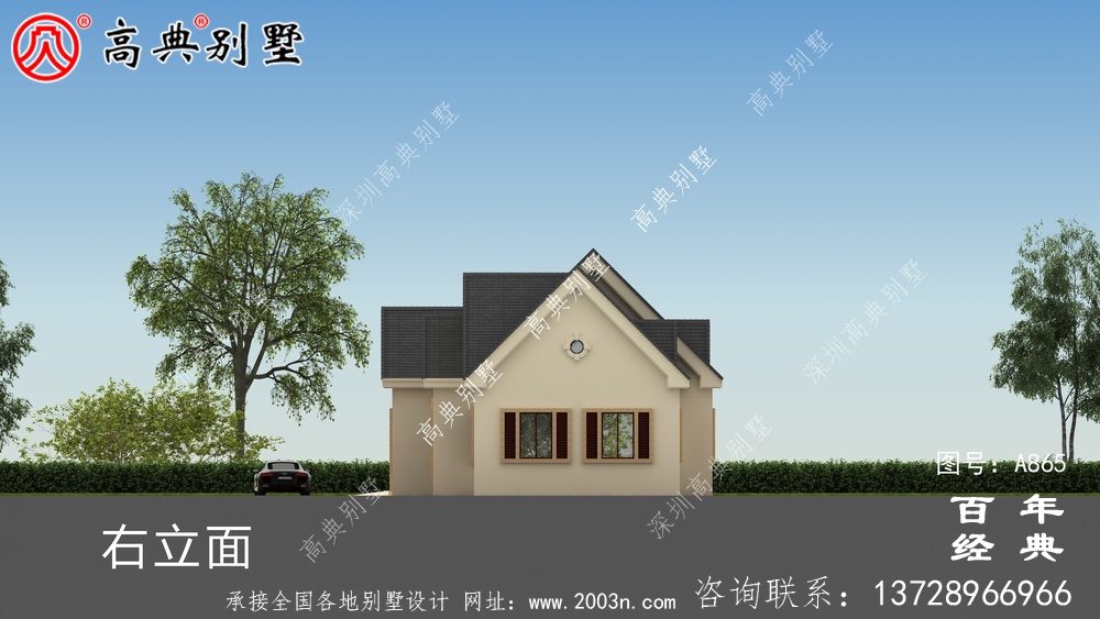 163平方米農(nóng)村一層平房別墅設(shè)計CAD圖紙包括外觀