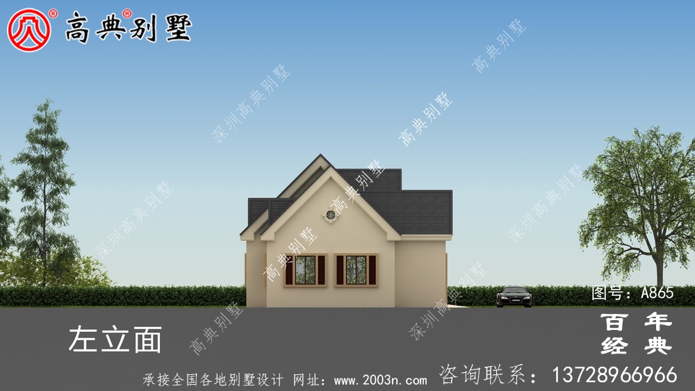 163平方米農(nóng)村一層平房別墅設(shè)計CAD圖紙包括外觀