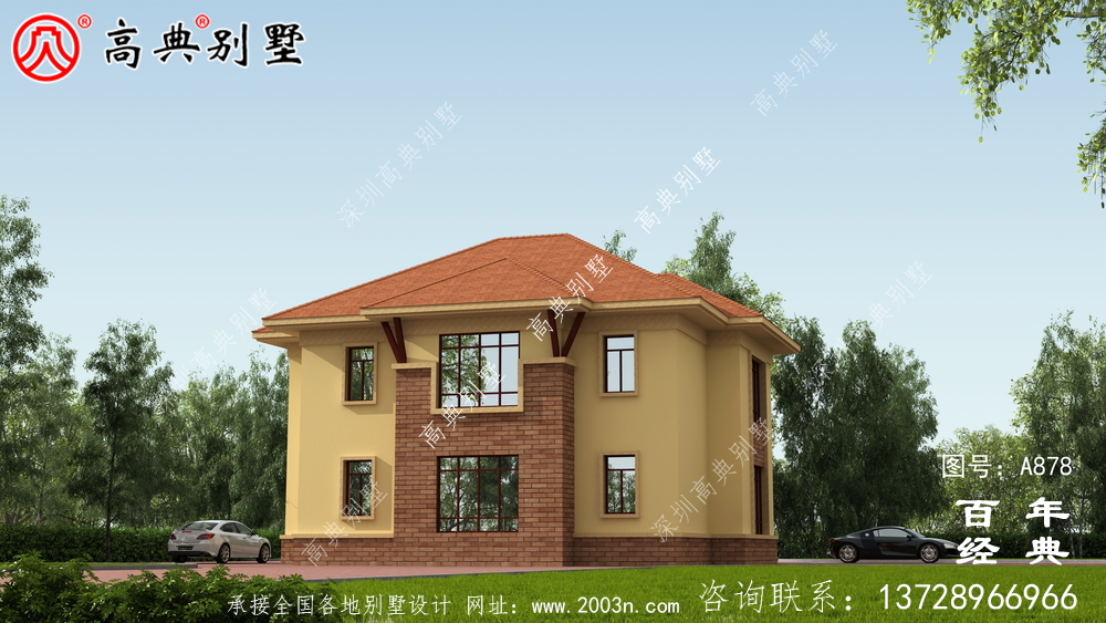 20萬鄉(xiāng)村一層半小洋房圖，建造別墅設(shè)計(jì)方案強(qiáng)烈