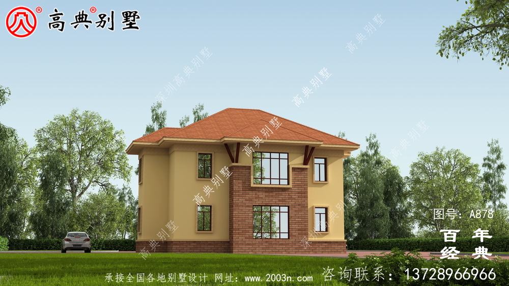 20萬鄉(xiāng)村一層半小洋房圖，建造別墅設(shè)計(jì)方案強(qiáng)烈