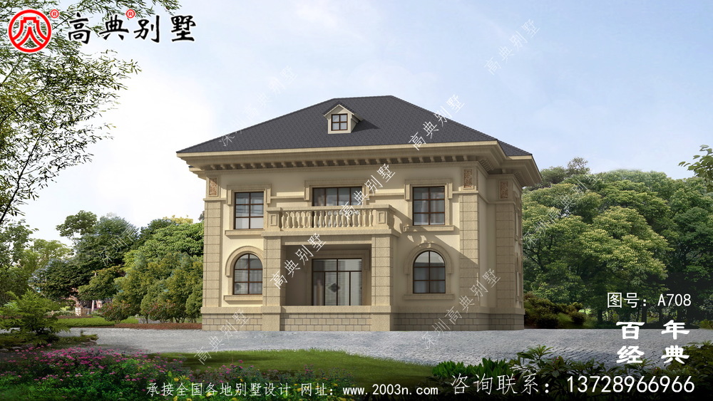 二層小別墅設計圖，含設計效果圖，簡歐風