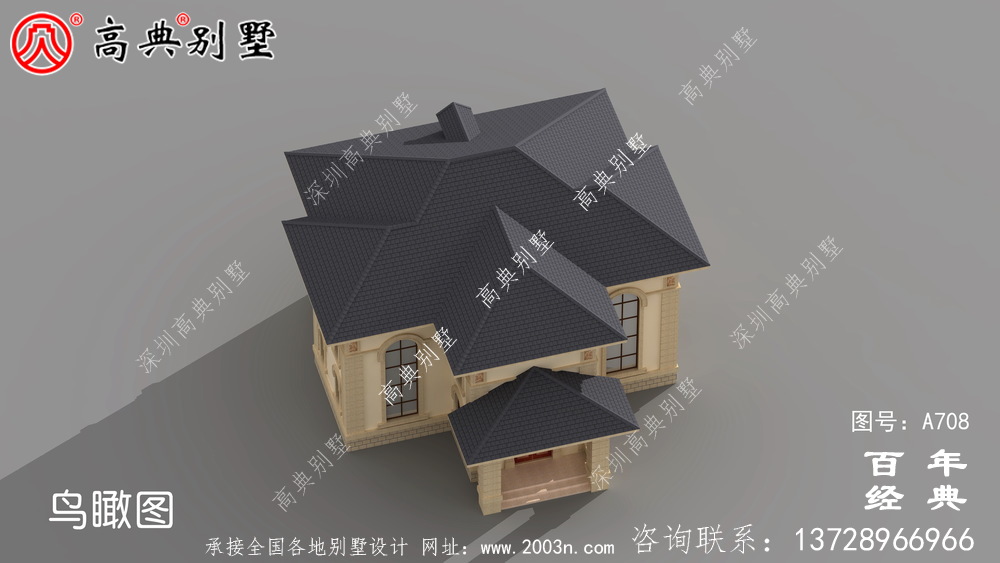 二層小別墅設計圖，含設計效果圖，簡歐風