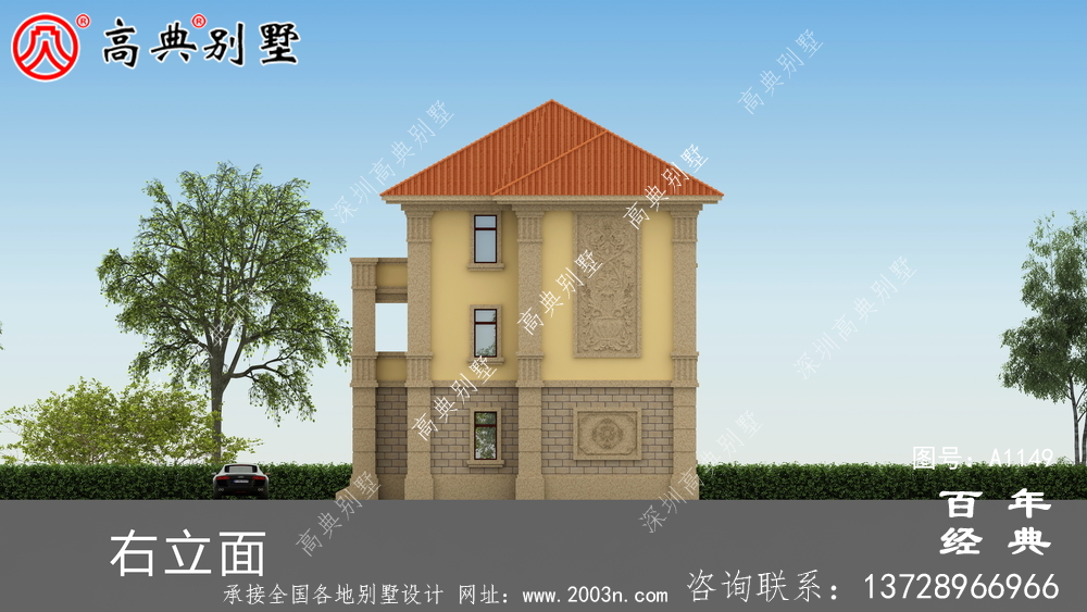 鄉村自建歐式三層房屋設計圖，含外型效果圖