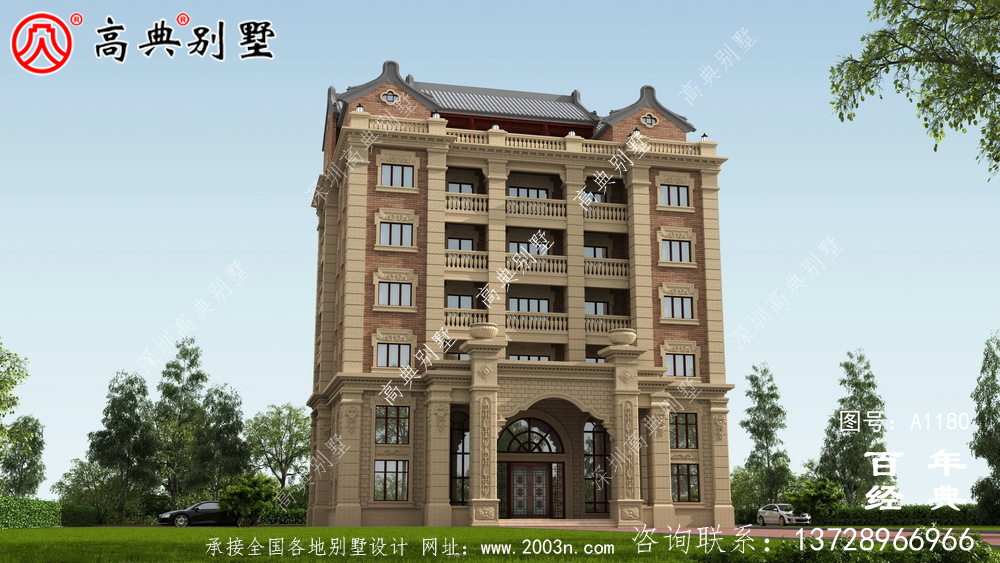 347平方米農村法式別墅設計，包括全套施工圖