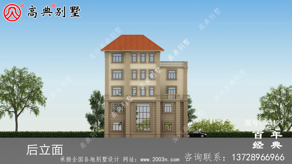 農村大戶型五層自建別墅設計圖紙，室內功能齊全