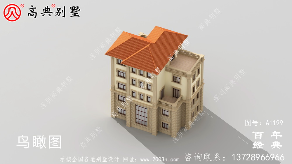 農村大戶型五層自建別墅設計圖紙，室內功能齊全