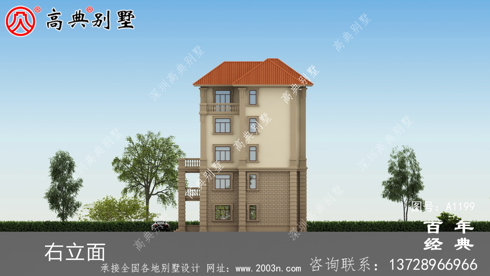 農村大戶型五層自建別墅設計圖紙，室內功能齊全