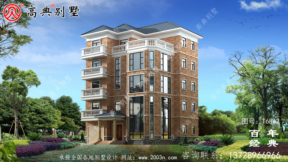 農(nóng)村五層建筑設(shè)計(jì)，占地743平方米，歐式高端大氣