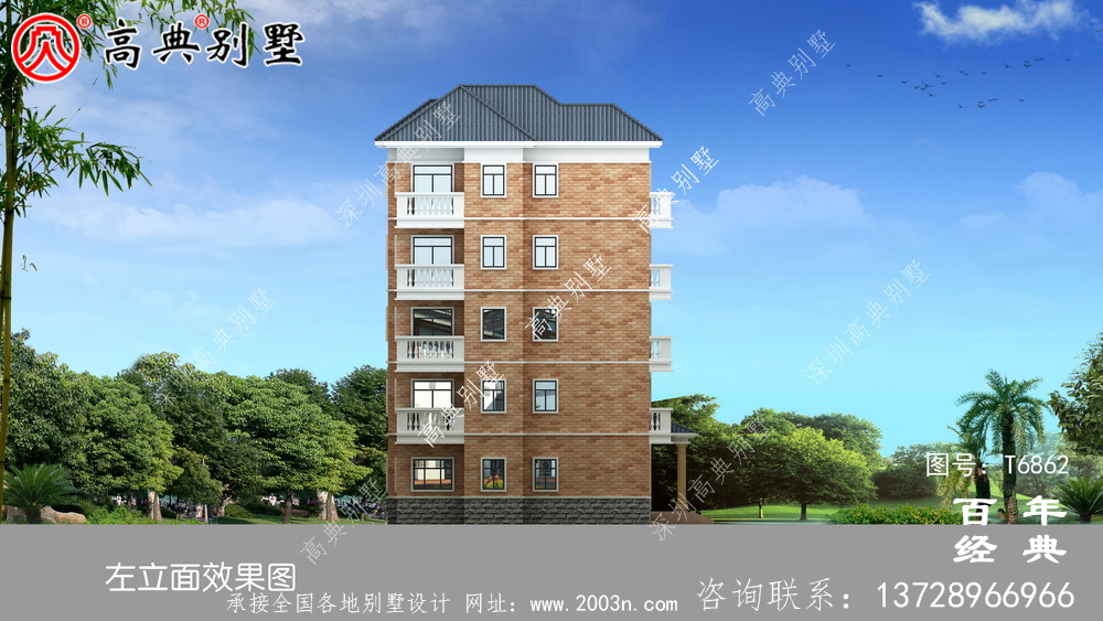 農(nóng)村五層建筑設(shè)計(jì)，占地743平方米，歐式高端大氣