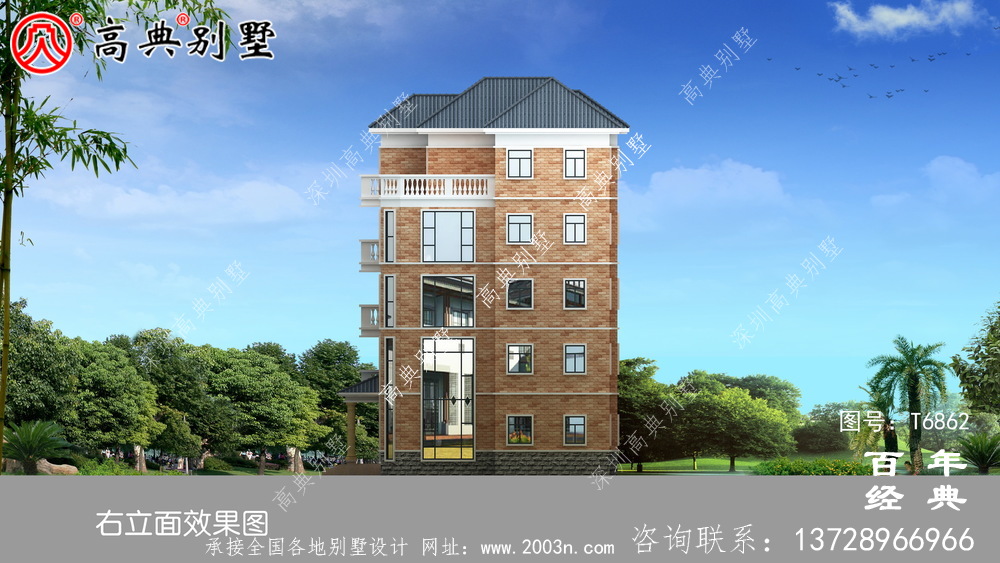 農(nóng)村五層建筑設(shè)計(jì)，占地743平方米，歐式高端大氣