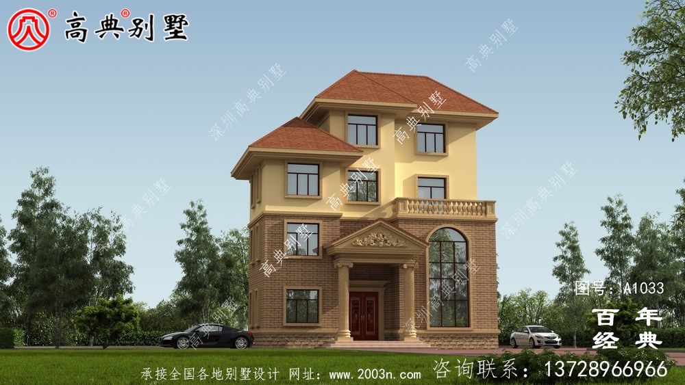 歐式三層別墅設計建筑圖紙及外型設計效果圖