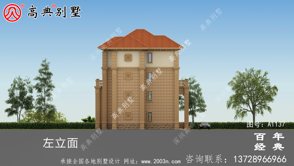 新農村四層別墅設計圖紙和效果圖，全套cad建筑圖紙