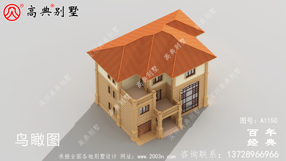 165平方米新農(nóng)村三層住宅設(shè)計(jì)圖紙，包括效果圖，帶車庫(kù)