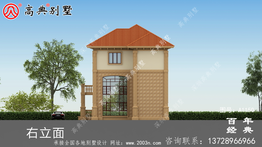 165平方米新農(nóng)村三層住宅設(shè)計(jì)圖紙，包括效果圖，帶車庫(kù)