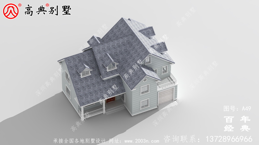 中式風(fēng)格兩層帶車庫(kù)別墅設(shè)計(jì)圖紙及效果圖_農(nóng)村兩層房屋設(shè)計(jì)圖紙