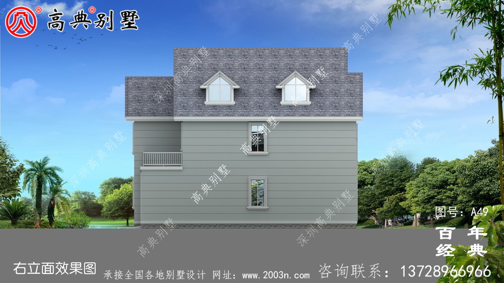 中式風(fēng)格兩層帶車庫(kù)別墅設(shè)計(jì)圖紙及效果圖_農(nóng)村兩層房屋設(shè)計(jì)圖紙