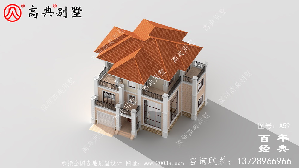三樓車庫歐式別墅設(shè)計施工圖與效果圖 三樓別墅設(shè)計圖