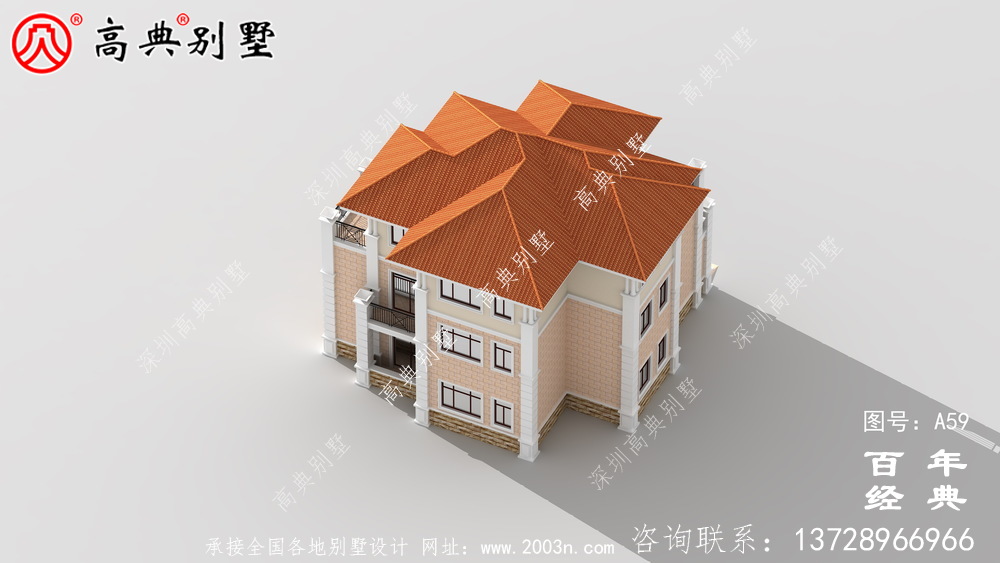 三樓車庫歐式別墅設(shè)計施工圖與效果圖 三樓別墅設(shè)計圖