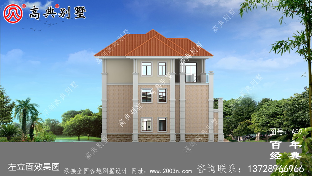 三樓車庫歐式別墅設(shè)計施工圖與效果圖 三樓別墅設(shè)計圖