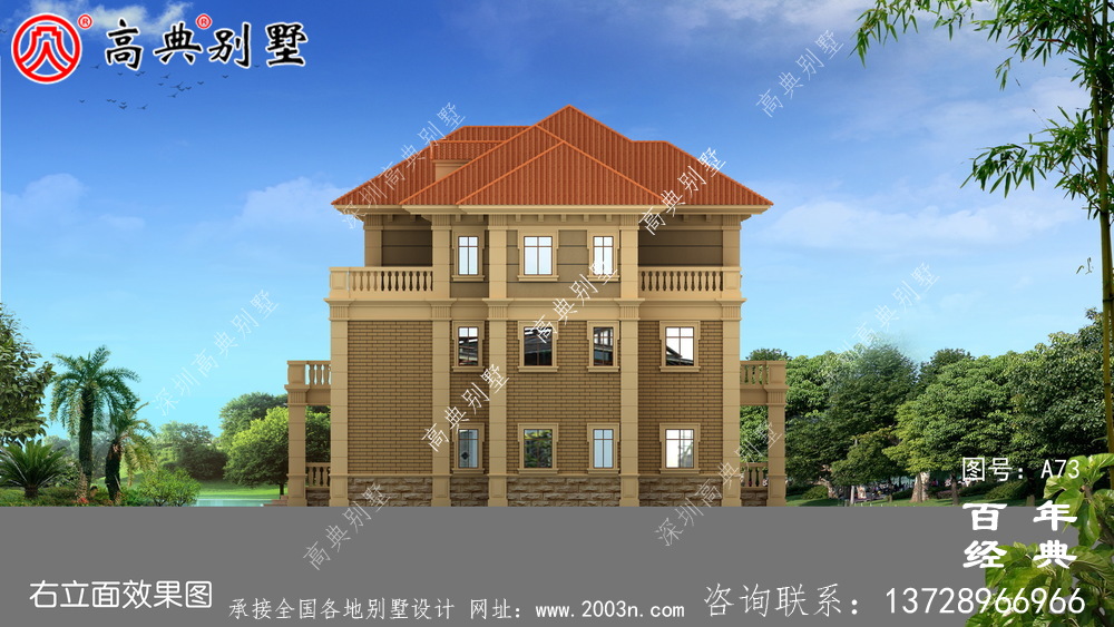 三樓帶車庫的歐式別墅設(shè)計圖紙_農(nóng)村三樓別墅圖紙