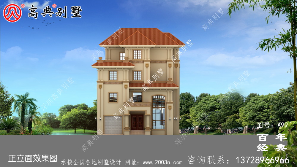 農(nóng)村四層帶陽臺車庫小別墅設(shè)計(jì)圖_農(nóng)村自建住宅設(shè)計(jì)圖