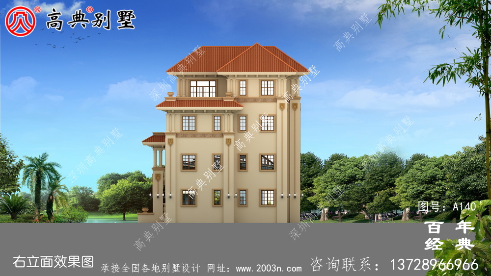 四層帶陽臺車庫鄉村別墅設計圖紙_四層別墅設計圖紙