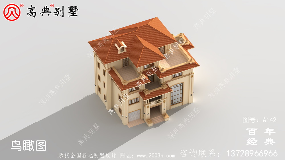 漂亮實(shí)用的四層帶車(chē)庫(kù)農(nóng)村別墅設(shè)計(jì)圖紙_四層別墅施工圖