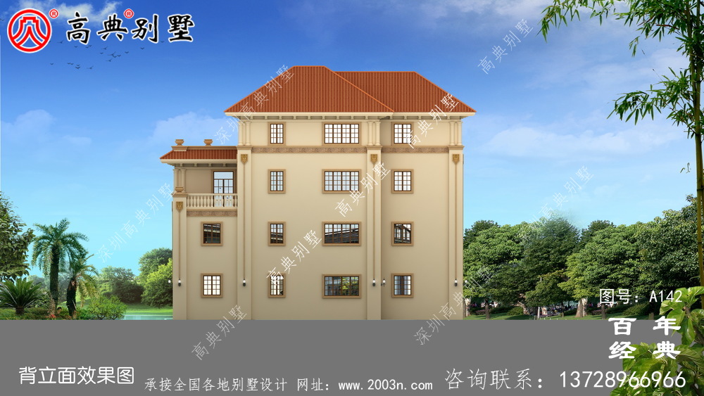 漂亮實(shí)用的四層帶車(chē)庫(kù)農(nóng)村別墅設(shè)計(jì)圖紙_四層別墅施工圖