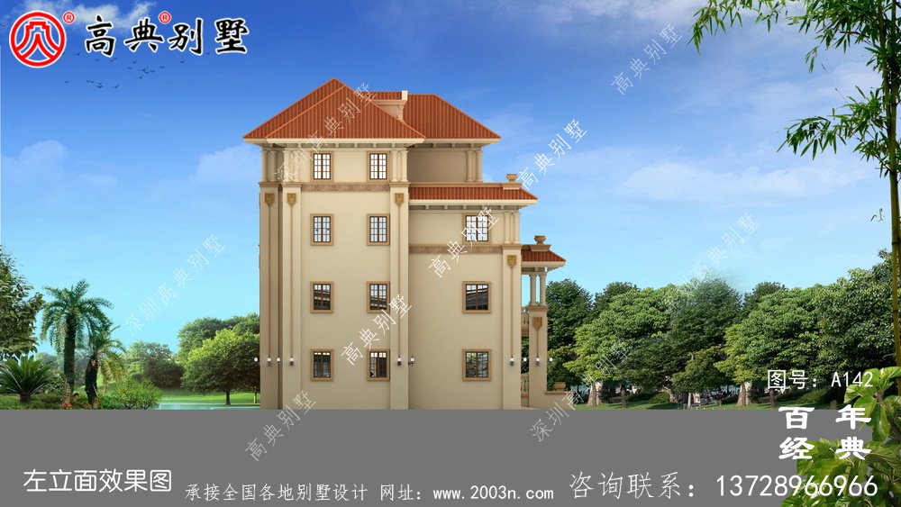 漂亮實(shí)用的四層帶車(chē)庫(kù)農(nóng)村別墅設(shè)計(jì)圖紙_四層別墅施工圖