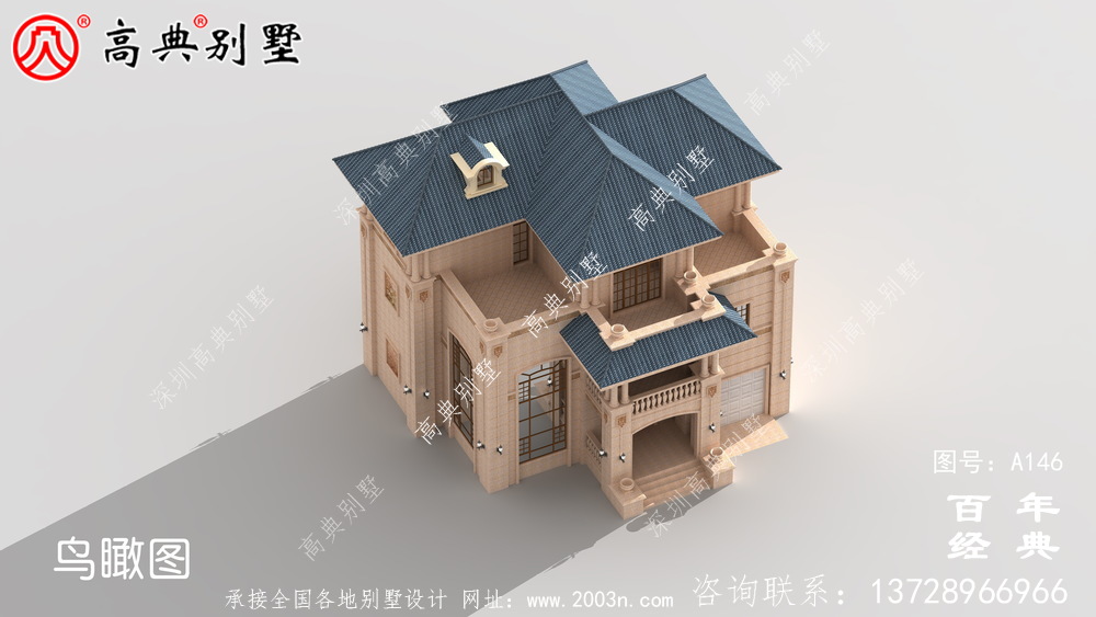三層帶陽臺車庫小別墅設計圖_農村自建住宅設計圖