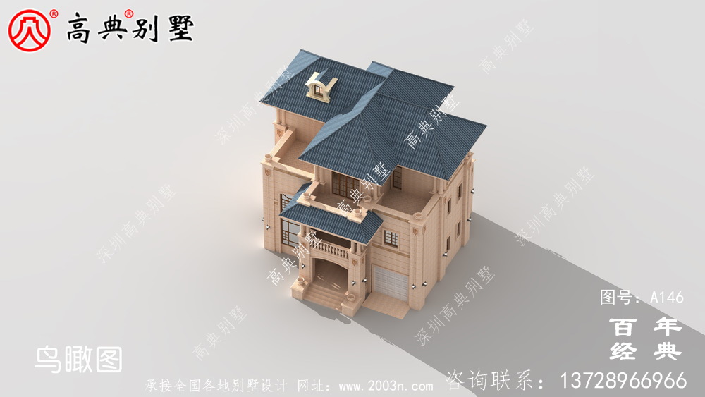 三層帶陽臺車庫小別墅設計圖_農村自建住宅設計圖