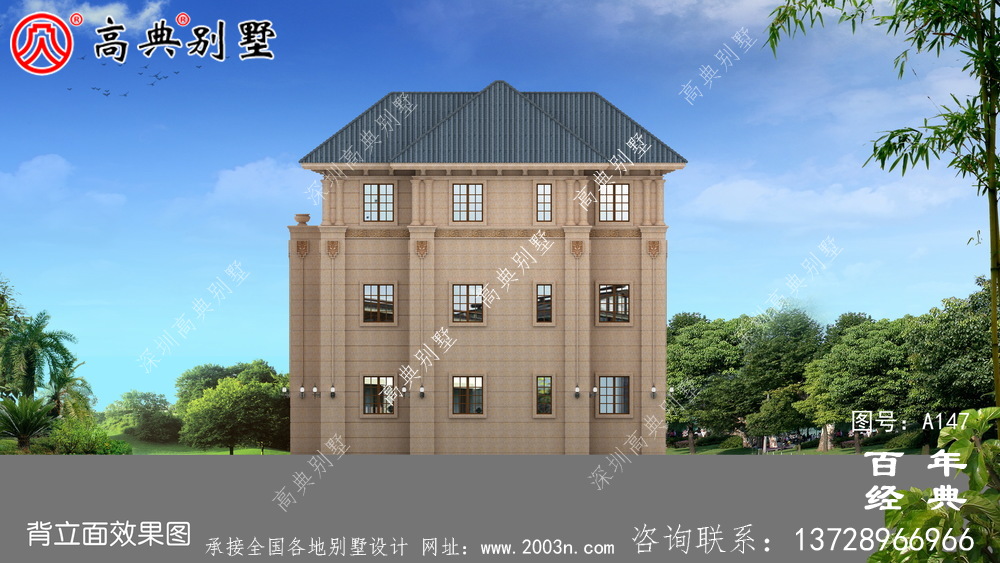 農村三層別墅帶露臺設計全套圖紙_三層別墅設計圖紙
