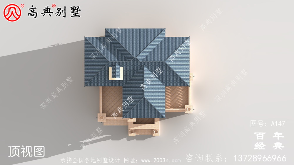 農村三層別墅帶露臺設計全套圖紙_三層別墅設計圖紙