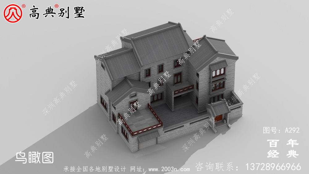 三層中式帶陽臺別墅工程圖紙及設計圖_三層中式別墅設計圖