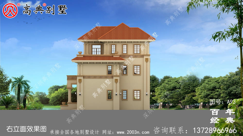 好看的鄉(xiāng)村三層小別墅設(shè)計圖紙及設(shè)計效果圖 農(nóng)村自建別墅設(shè)計圖