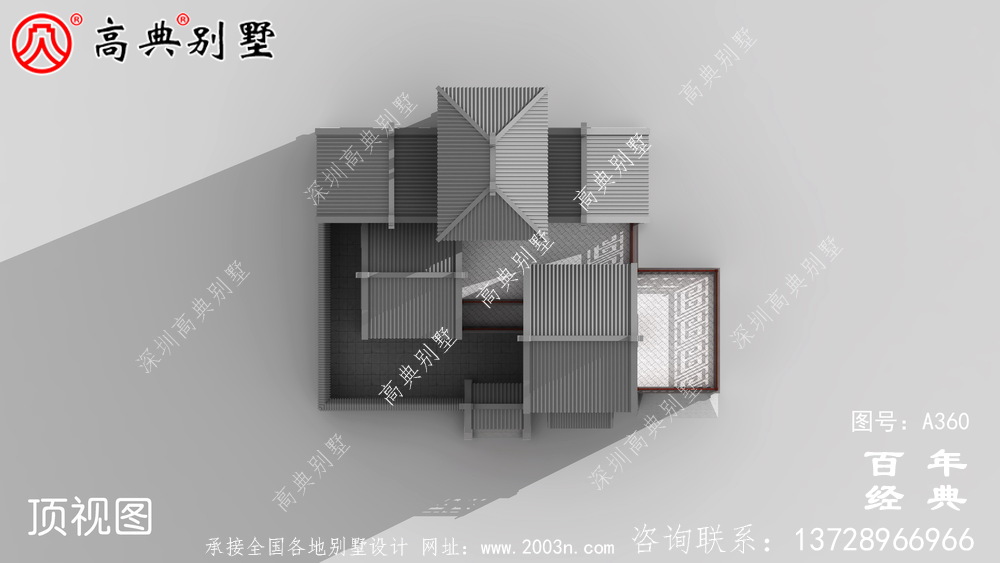 獨特二層帶院子別墅設計圖紙及效果圖_別墅設計圖紙,農村房屋設計圖