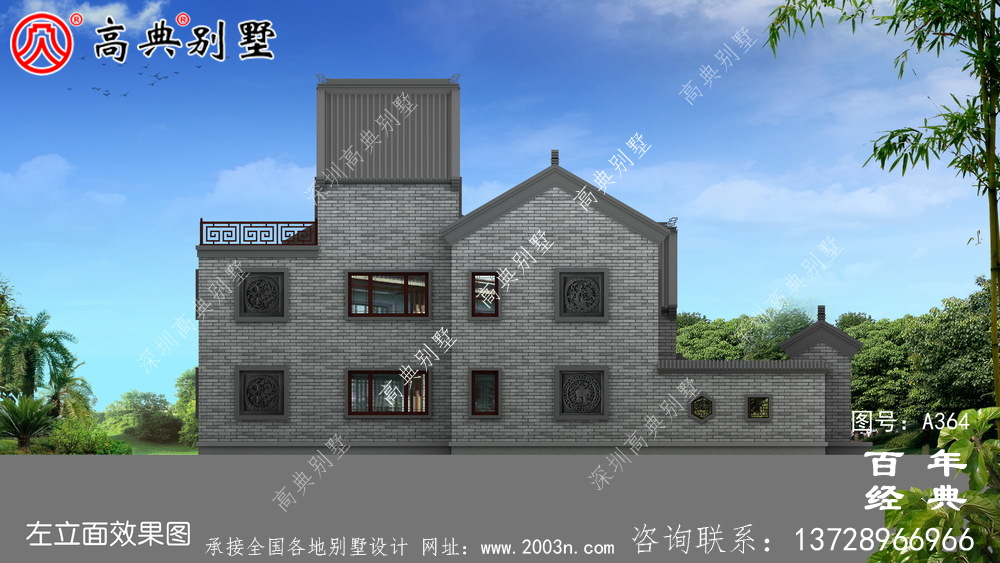 二層帶閣樓車庫別墅設(shè)計全套圖紙效果圖_別墅設(shè)計圖紙,農(nóng)村房屋設(shè)計圖