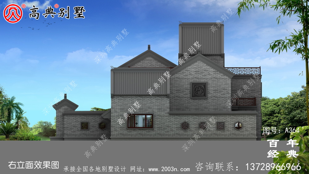 二層帶閣樓車庫別墅設(shè)計全套圖紙效果圖_別墅設(shè)計圖紙,農(nóng)村房屋設(shè)計圖
