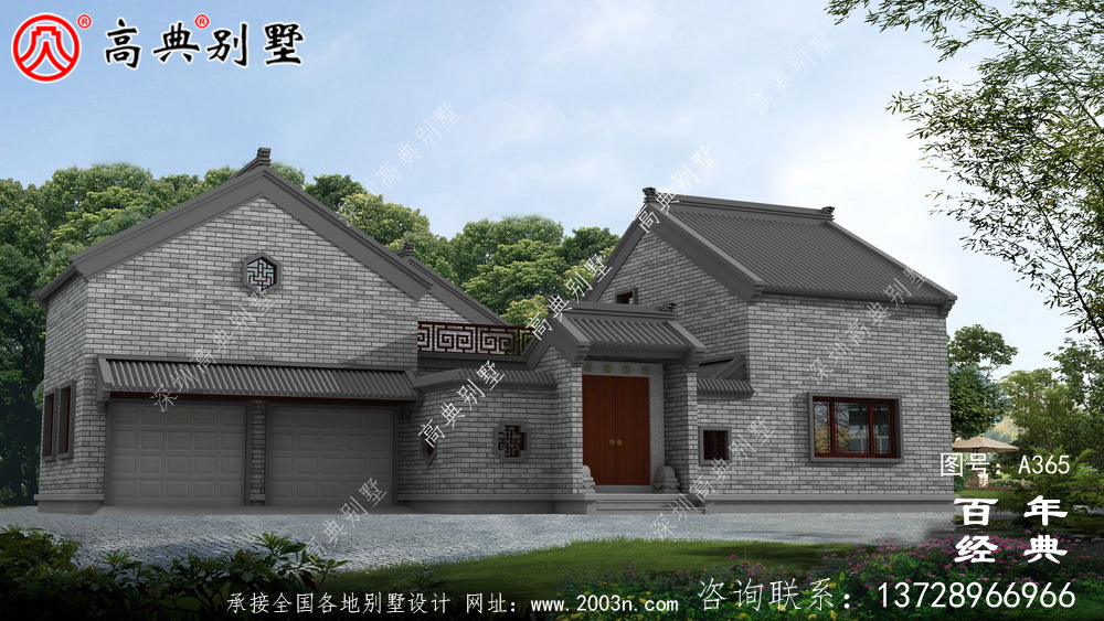 實(shí)用的單層帶車庫別墅設(shè)計(jì)圖紙及效果圖_別墅設(shè)計(jì)圖紙,農(nóng)村房屋設(shè)計(jì)圖