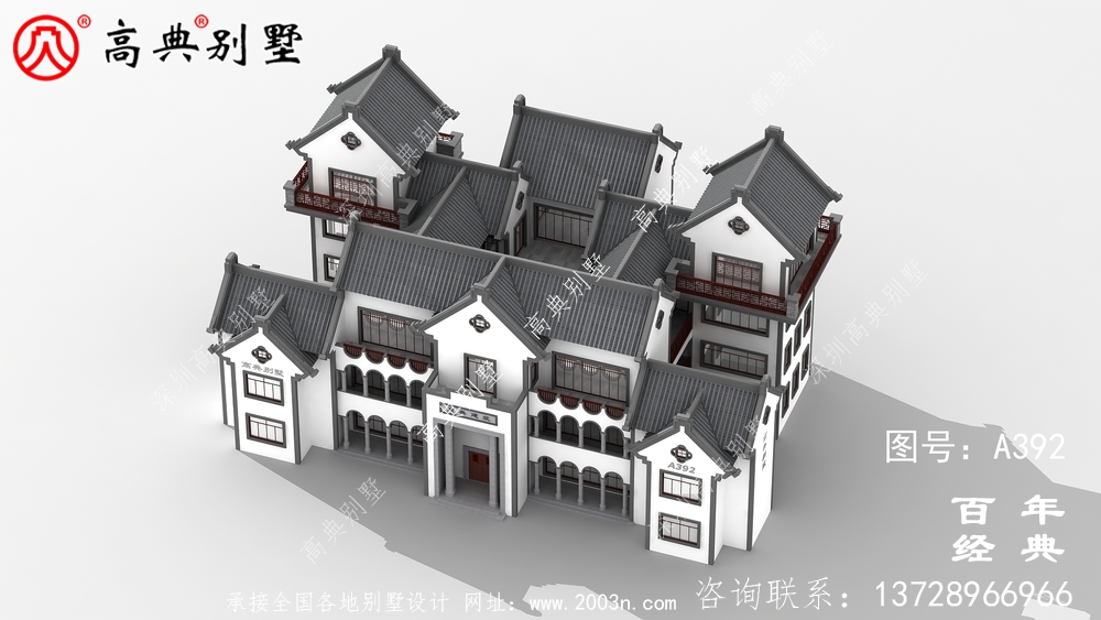 潮派四層帶露臺別墅設計圖紙_別墅設計圖紙,農村房屋設計圖