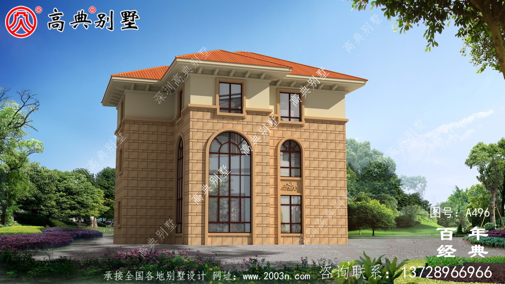 農村三層帶車庫住宅設計圖_別墅設計圖紙,新農村別墅,農村自建房設計